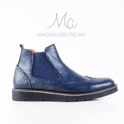 Retro latency bottines hommes - Cuir Bleu